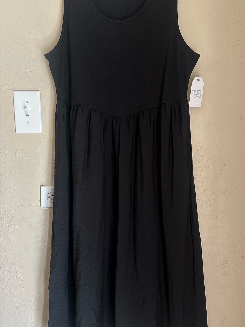 Time and True Black Sleeveless Tank Dress with Pockets Tags Attached